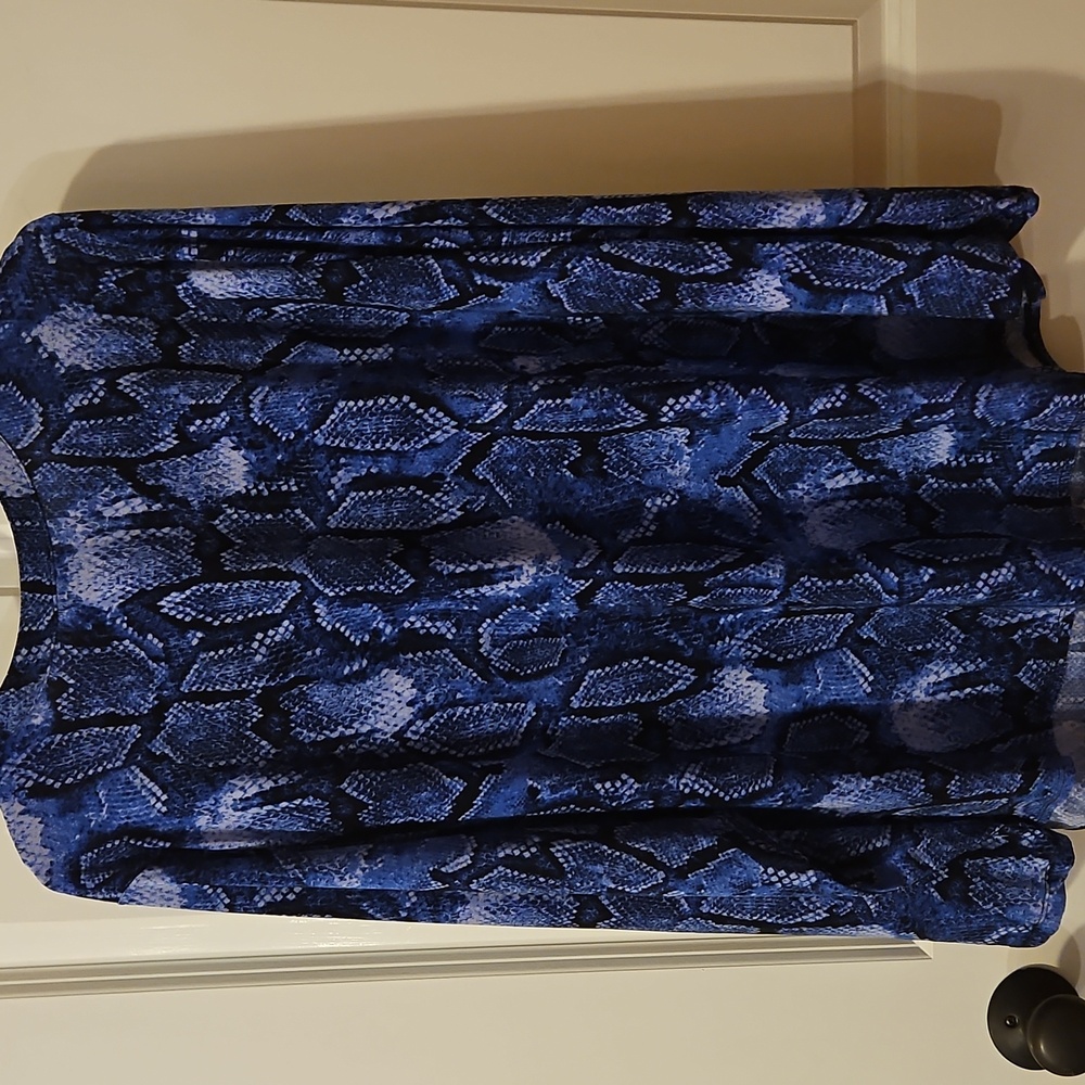 INC International Concepts 3X Blue Snakeskin Pattern Long Sleeve NWT - Picture 7 of 7